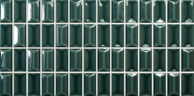 3D Bars Emerald 5×10 Diamond Decorative Tile Glossy
