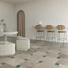 Abbey Stone Cluny 17x17, Teal Gloss 4x4 and White Gloss 4x4