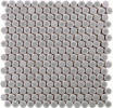 Hexes And O’S Ash 3/4″ Penny Round Mosaic Glossy