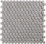 Hexes And O’S Ash 3/4″ Penny Round Mosaic Glossy