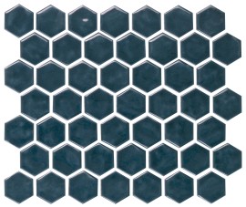 Artezen Dark Blue 2×2 Hexagon Mosaic Glossy