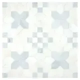 Specialty Mosaic Collection Bianco Dolomiti Ultra Premium Honed And Morning Blue Honed 12×12 Lucid Mosaic