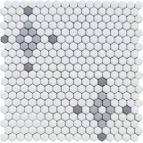 Cafe White Matte, Paris Gray Matte, And Slate Gray Matte 11×11 Salon Mosaic Matte