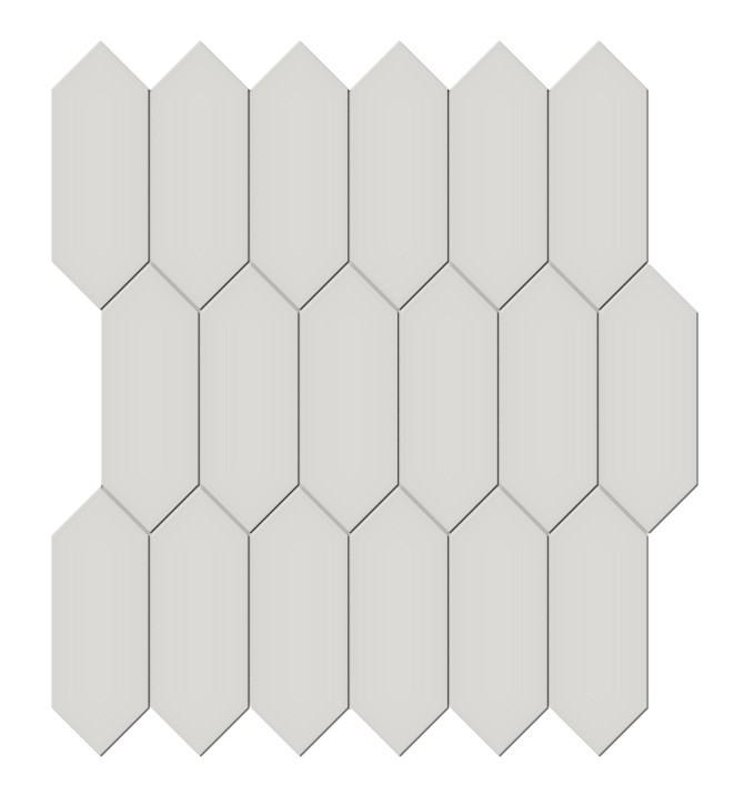 Soho Halo Grey 2×5 Picket Mosaic Matte