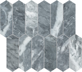 Aqua Intenso 2×6 Picket Mosaic Brushed