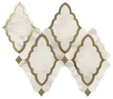 Castellina White And Brass 16×14 Baroque Mosaic Polished