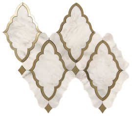 Castellina White And Brass 16×14 Baroque Mosaic Polished Castellina White And Brass 16×14 Baroque Mosaic Polished