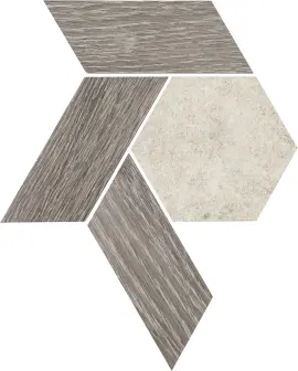Orleans Gray & Ivory 12×10 Interlocking Hex Mosaic Matte