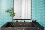 Beach Glass Ripple Mosaic Azure Matte