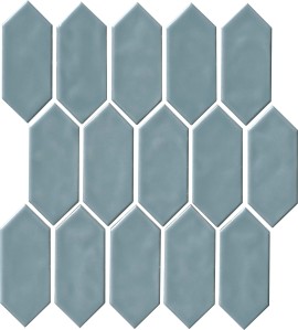 Regina Light Blue 2×5 Picket Mosaic Glossy