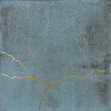 Enso Blue 5×5 Kintsugi Field Tile Matte