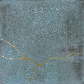 Enso Blue 5×5 Kintsugi Field Tile Matte