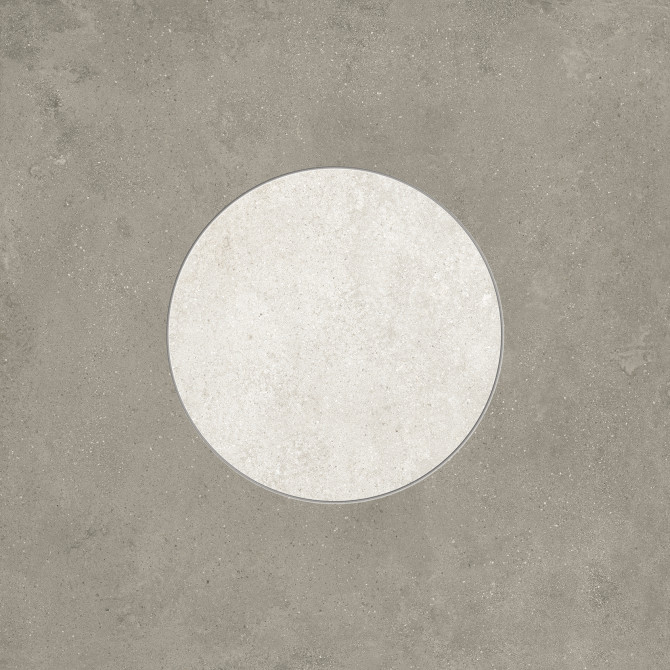 Romana Dark Gray 24×24 Cross Cut Circle Decorative Tile Matte Rectified