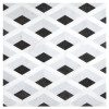 Pietra Visivo Collection Bianco Dolomiti Select Polished, Morning Blue Polished, And Basalto Polished 10×11 Verona Mosaic Polished