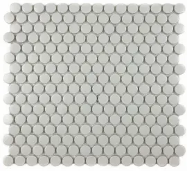 Mosaics Matte White 3/4″ Penny Round Mosaic