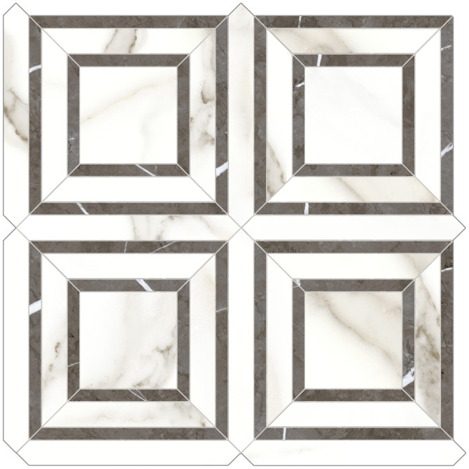 Caspar Calacatta 12×12 Plaza Mosaic Polished