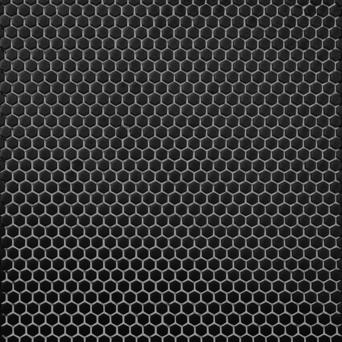 Nano Black 3/8″ Hexagon Mosaic