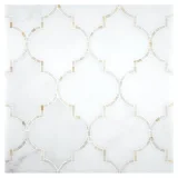 Specialty Mosaic Collection Asian Carrara Ultra Premium Honed And Calacatta Gold Polished 9×13 Arabesque Mosaic Mixed