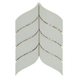 6th Avenue French Clay 8×9 Curve Chevron Mosaic Glossy