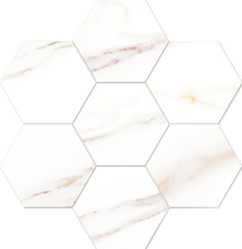 Cava Bianco 12×11 Hexagon Mosaic Satin Rectified