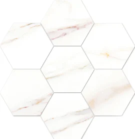 Cava Bianco 12×11 Hexagon Mosaic Satin Rectified Cava Bianco 12×11 Hexagon Mosaic Satin Rectified