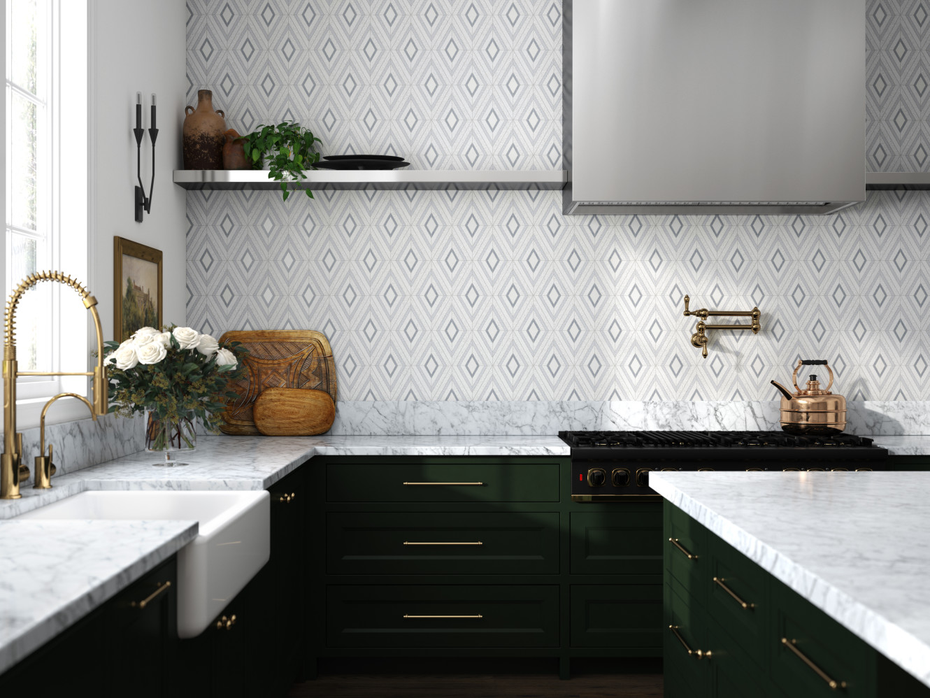 Shift White Grey Solitaire Mosaic