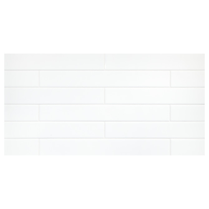 TrueTones Ceramics Light White Gloss 2×16 Field Tile Gloss