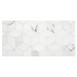 Specialty Mosaic Collection Calacatta Gold Honed 9×10 Juliecube Mosaic Honed