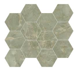 Anima Ever Sage Green 11×13 Hexagon Mosaic Polished Rectified