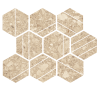 Santiago Beige 4″ Deco Hex Mosaic Rectified