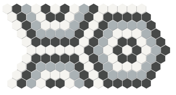 Nantucket Sea Blend 8×14 Hexagon Pattern Mosaic Matte