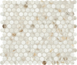 Editorial Wintour Ivory 3/4″ Penny Round Mosaic Mixed