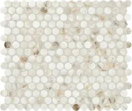 Editorial Wintour Ivory 3/4″ Penny Round Mosaic Mixed