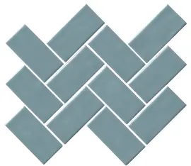 Regina Light Blue 2×4 Herringbone Mosaic Glossy