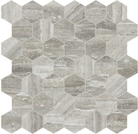 La Marca Travertino Instrata 2″ Hexagon Mosaic Polished