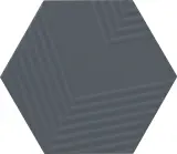 Rhyme and Reason Indigo 4×5 Hexagon Ripple Mix Field Tile