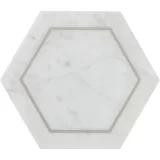 Ellington Carrara & Steel 5″ Savoy Decoratve Tile Honed