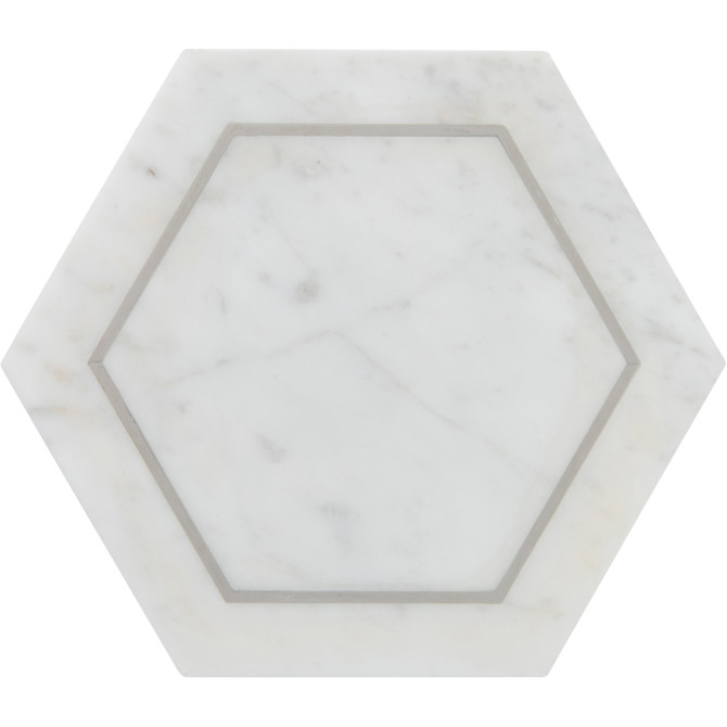 Ellington Carrara & Steel 5″ Savoy Decoratve Tile Honed
