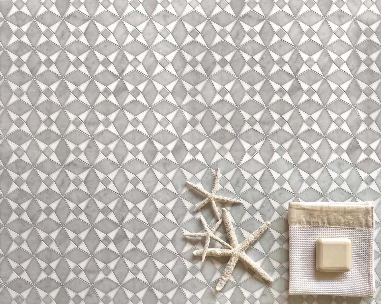 Olynthos Carrara 12x12 Tyson Petite Mosaic