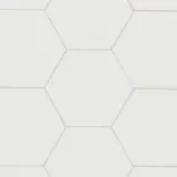 6th Avenue White 6″ Hexagon Glossy
