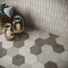 Cove Linen, Pebble, Storm Hexagon 10x9 Linen Apex Mosaic