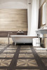 Mood Wood Cassettone Decor 3, Honey and Brown 8x48, and Honey Herringbone Mosaic