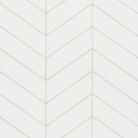 6th Avenue White 2×6 Chevron Mosaic Glossy
