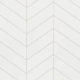 6th Avenue White 2×6 Chevron Mosaic Glossy