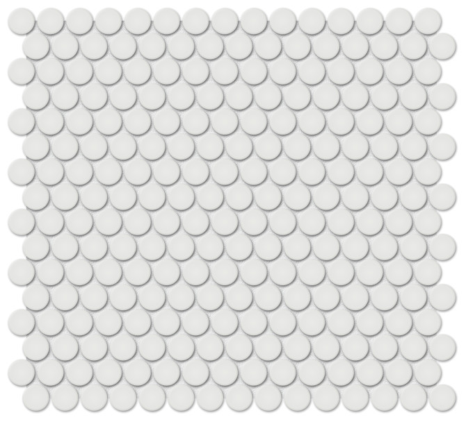 Nantucket Platinum 3/4″ Penny Round Mosaic Matte