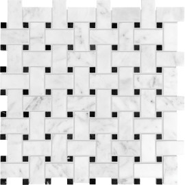 Bianco Venatino 12×12 Basketweave Mosaic Honed