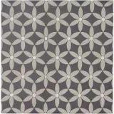 Encaustic Echoes Obsidian 8×8 Bloom Decorative Tile