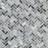 Agate 1/2×1 Herringbone Mosaic Silk