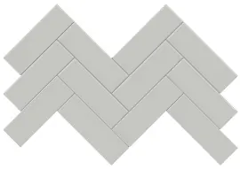 Nantucket Medium Gray 8×16 Herringbone Mosaic Glossy