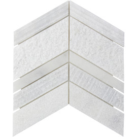Shift White 8×8 Chevron Mosaic Textured